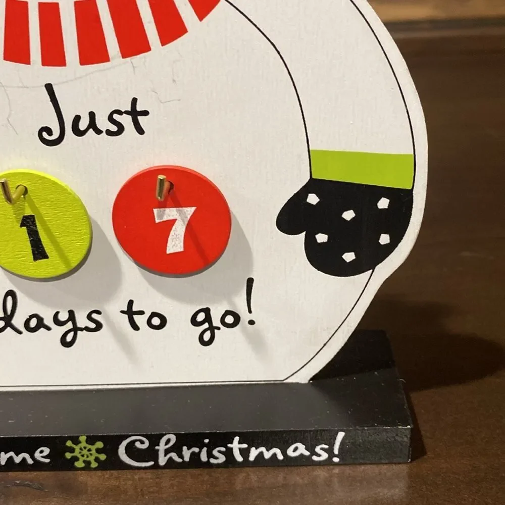 Snowman Countdown to Christmas Home Decor
